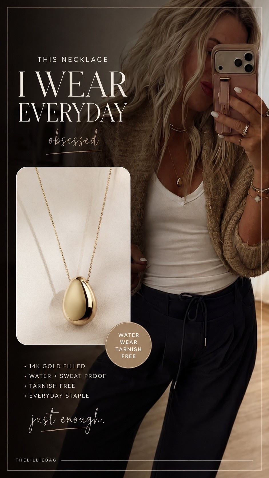 On sale!!! Necklace you are all asking about! It’s just enough- perfectly dainty and won’t tarnish! 
🤏🏼✨

Jewelry. Necklace. Fall style.

#LTKootd #LTKSaleAlert