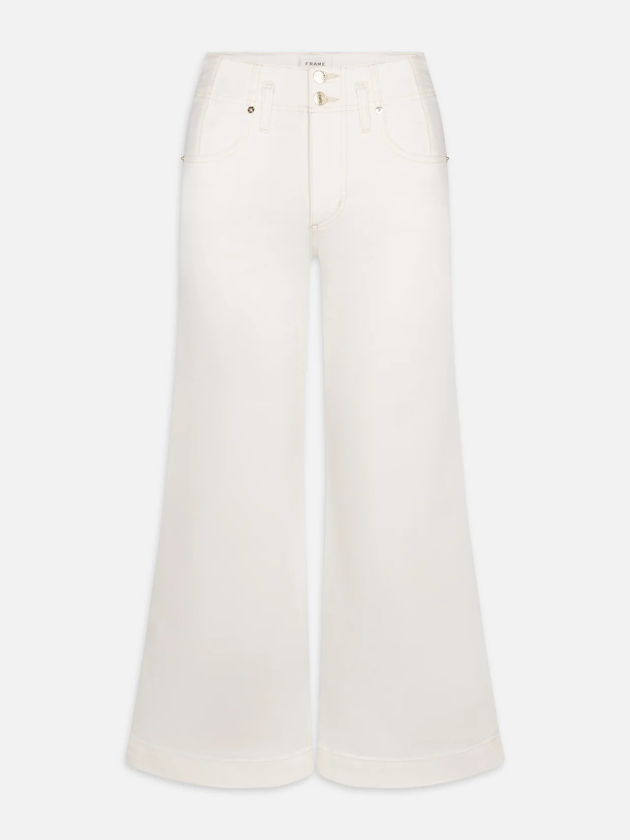 THE SEAMED WIDE TROUSER CROP AU NATURAL CLEAN | Frame Denim