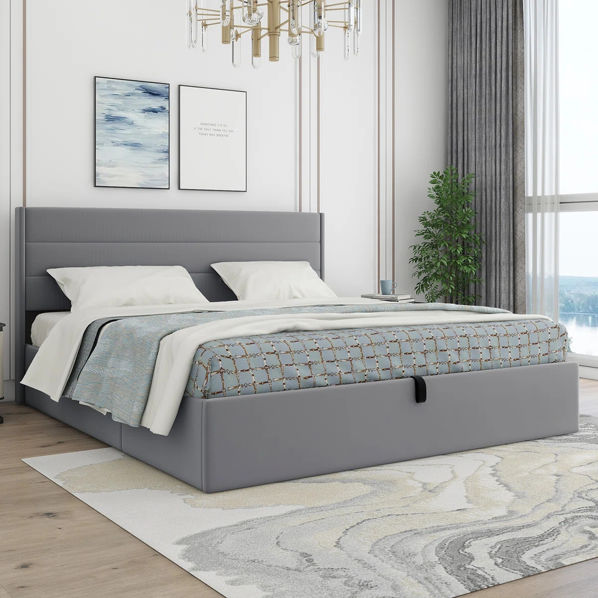 Denicolais Hydraulic Lift Up Upholstered Storage Bed with Wingback  Headboard | Wayfair North America