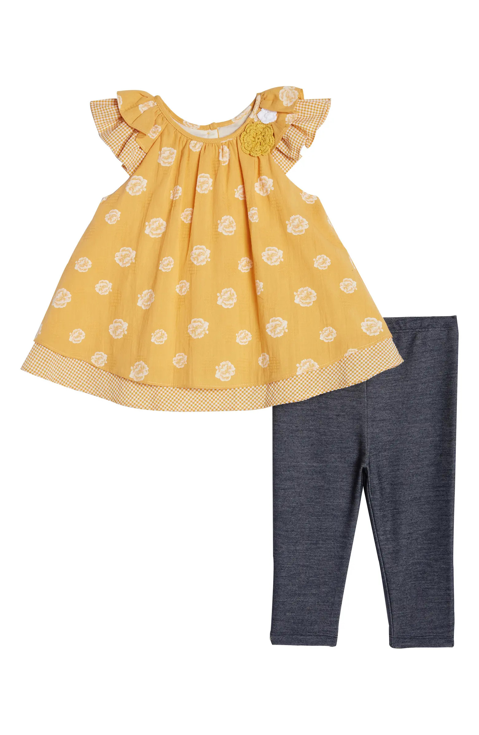 Floral & Gingham Swing Top & Leggings Set | Nordstrom