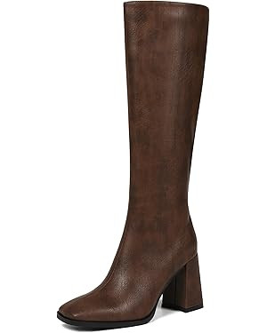 Square Toe Knee High Boots Women Chunky Block Heel Dress Tall Boots for Women High Heel GoGo Long... | Amazon (US)