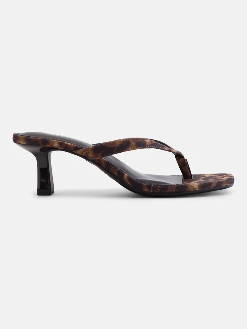No Boundaries Women's Kitten Heel Thong Sandals | Walmart (US)