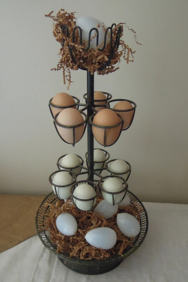 Vintage Egg Holder / Wirework Egg Stand / Wire Egg Basket / Farmhouse Wire Egg Holder / Farm Egg ... | Etsy (US)