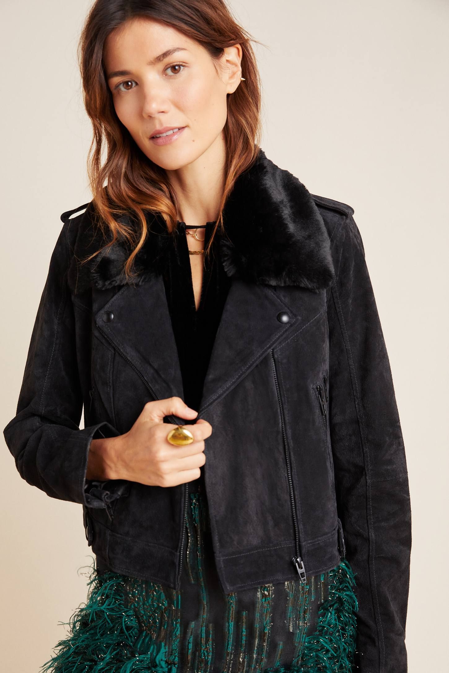 Orla Suede Moto Jacket | Anthropologie (US)