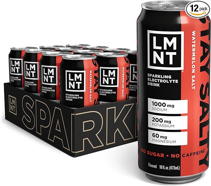 LMNT Sparkling Electrolyte Drink - Watermelon Salt | 12-Count | Amazon (US)