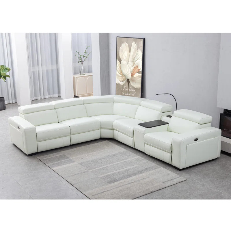 Ariaana Leather Power Reclining Sectional | Wayfair North America