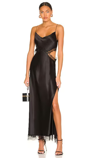 Lace Cut Out Slip Dress in Black spring outfits spring 2023 outfits spring dress spring fashion 2023 | Revolve Clothing (Global)