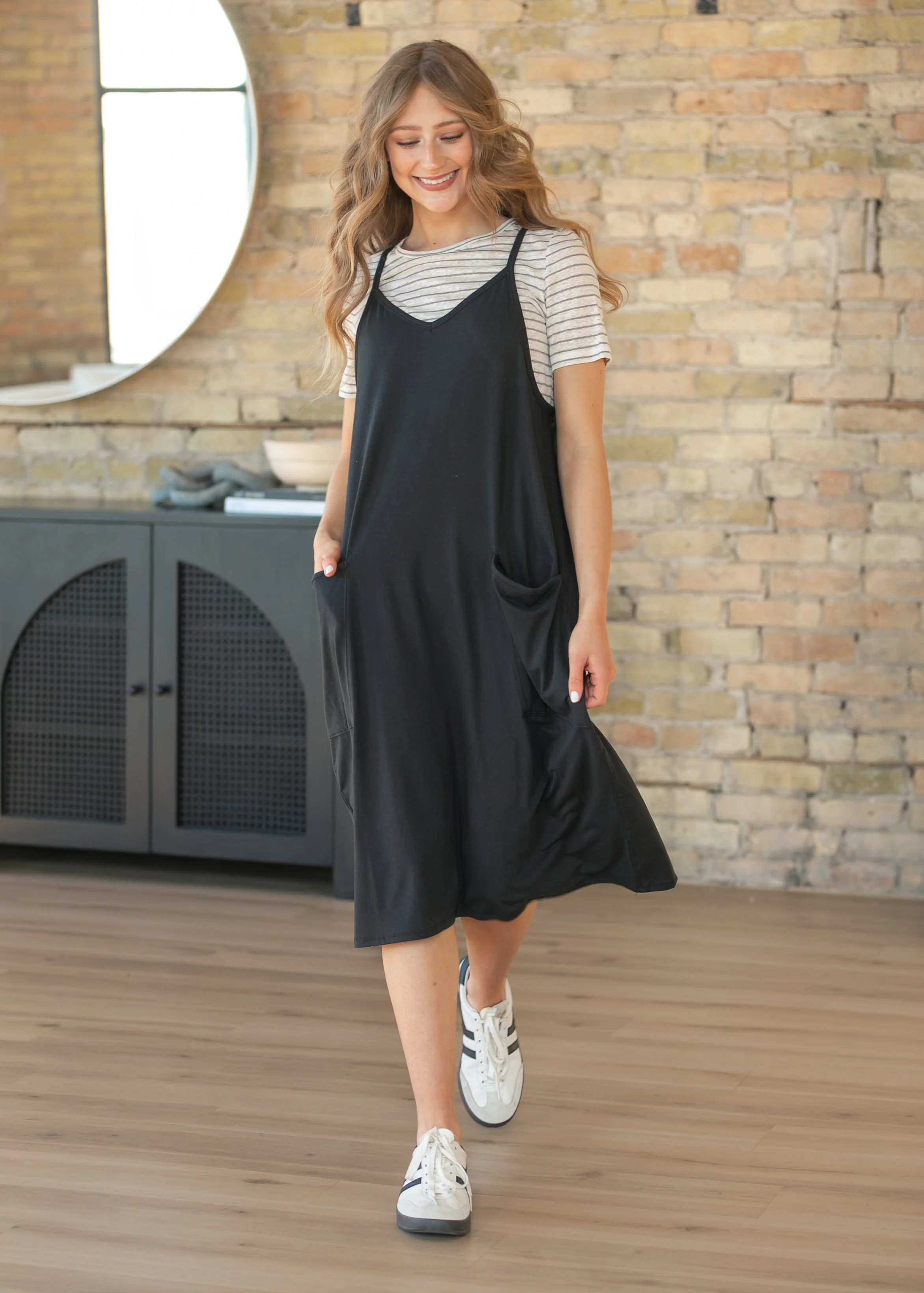 Lolo Black Racerback Midi Dress | Inherit Clothing Co.