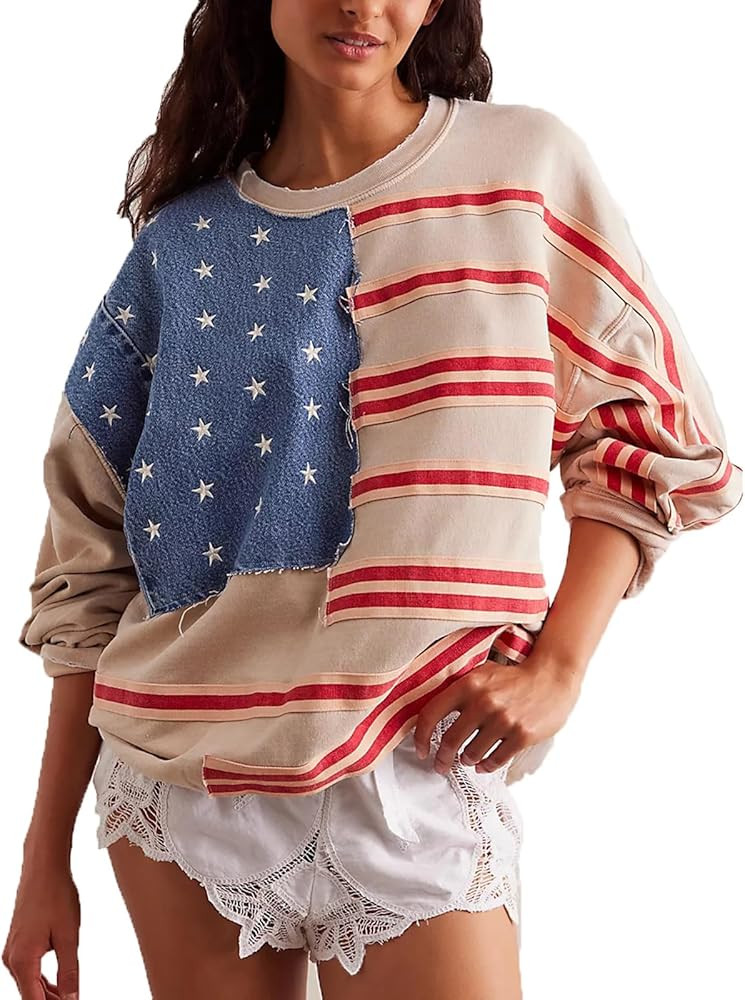 Oversized Graphic Sweatshirt Women Y2k Long Sleeve Drop Shoulder Pullover Sweater Jacket Vintage ... | Amazon (US)