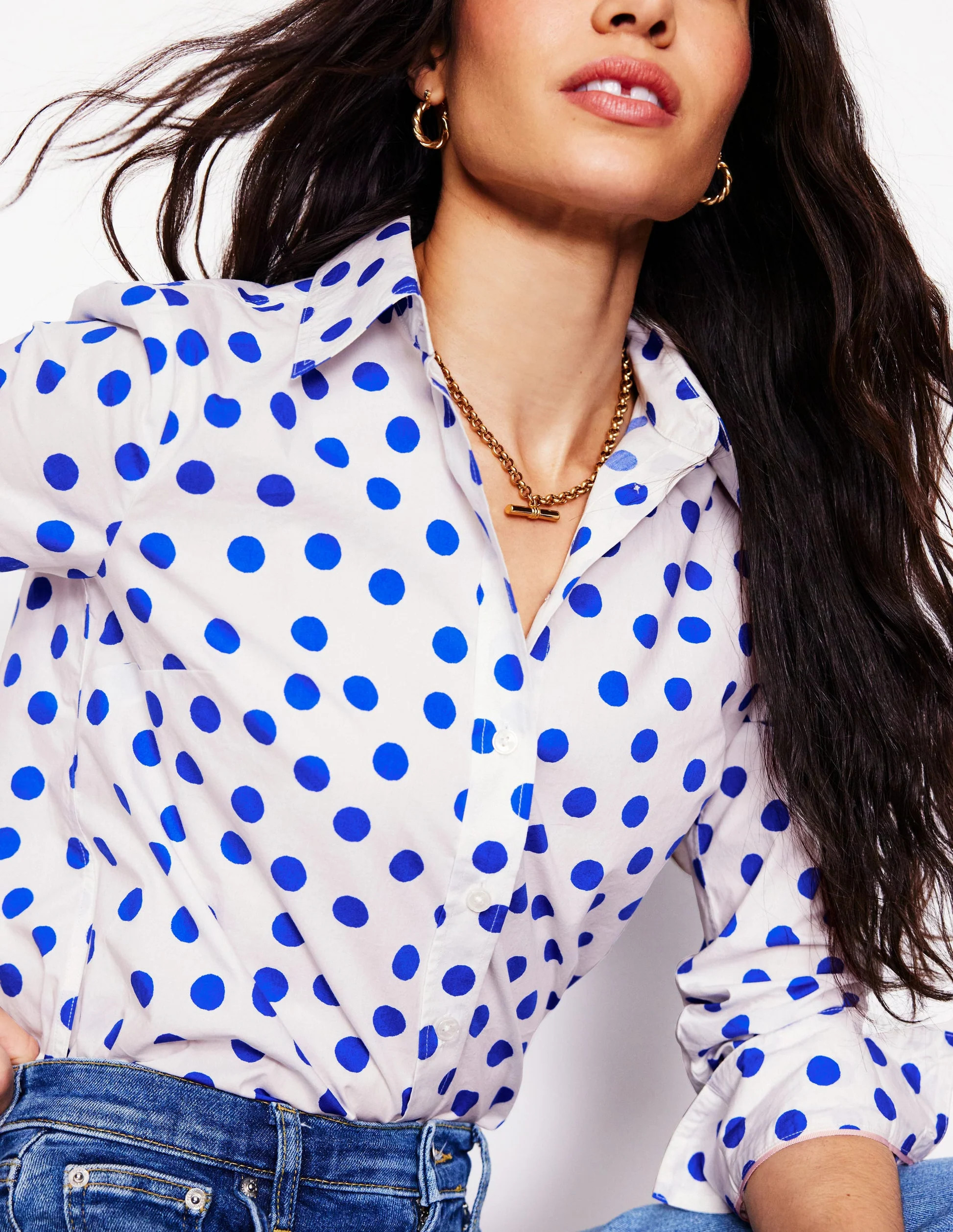 Sienna Cotton Shirt-Ivory, Heart Link | Boden UK