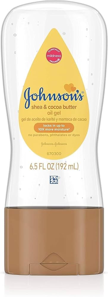 Johnson's Baby Oil Gel, Moisturizing Baby Massage Mineral Oil Enriched with Shea & Cocoa Butter, ... | Amazon (US)