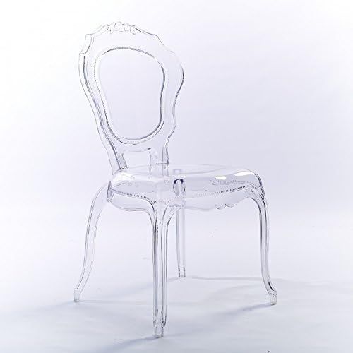 2xhome - Plastic Chair No Arm Side Chair With Back Clear Legs Dining Chair | Amazon (US)