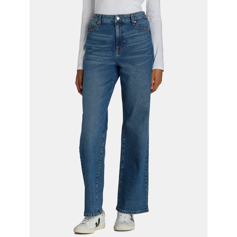 No Boundaries High Rise Baggy Wide Leg Jeans, 32" Inseam, Women's - Walmart.com | Walmart (US)