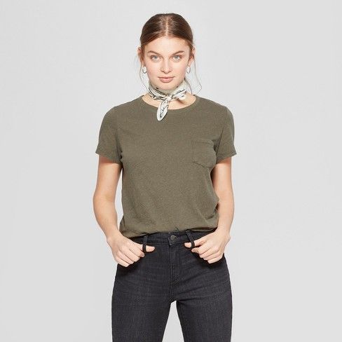 Women's Relaxed Fit Short Sleeve Crewneck Meriwether Pocket T-Shirt - Universal Thread™ | Target