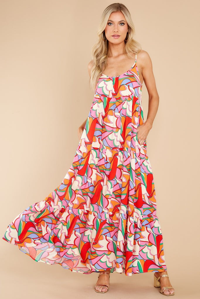 She's The Reason Pink Multi Print Maxi Dress | Red Dress 