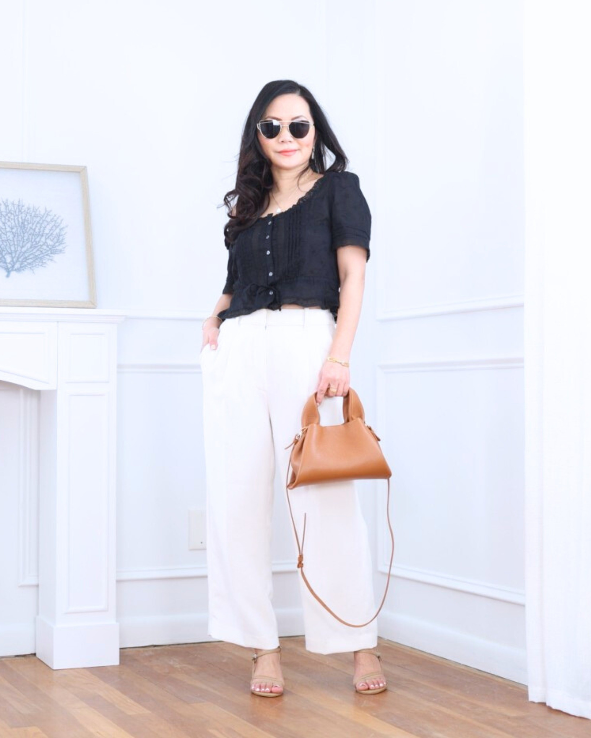 Lace trim peplum top from H&M paired with tailored pants from Aritzia — soft, feminine details balanced with clean lines for an effortlessly polished look. I’m 5’2, wearing size XS.

#LTKootd #LTKOver40 #LTKPetite