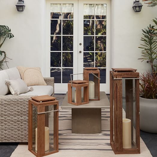 Portside Outdoor Wood Lanterns | West Elm (US)