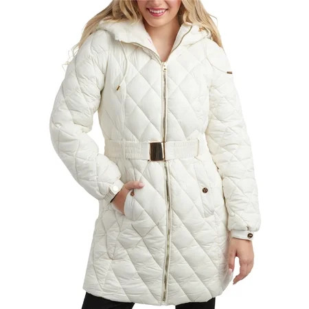 Jessica Simpson Women s Long Puffer Coat - Belted Faux Fur Lined Hooded Winter Coat for Women (S-XL) | Walmart (US)