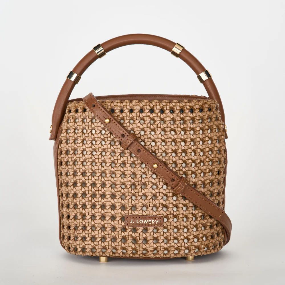 J. LOWERY MAX MINI Bucket Bag | Brown Cane | J. LOWERY