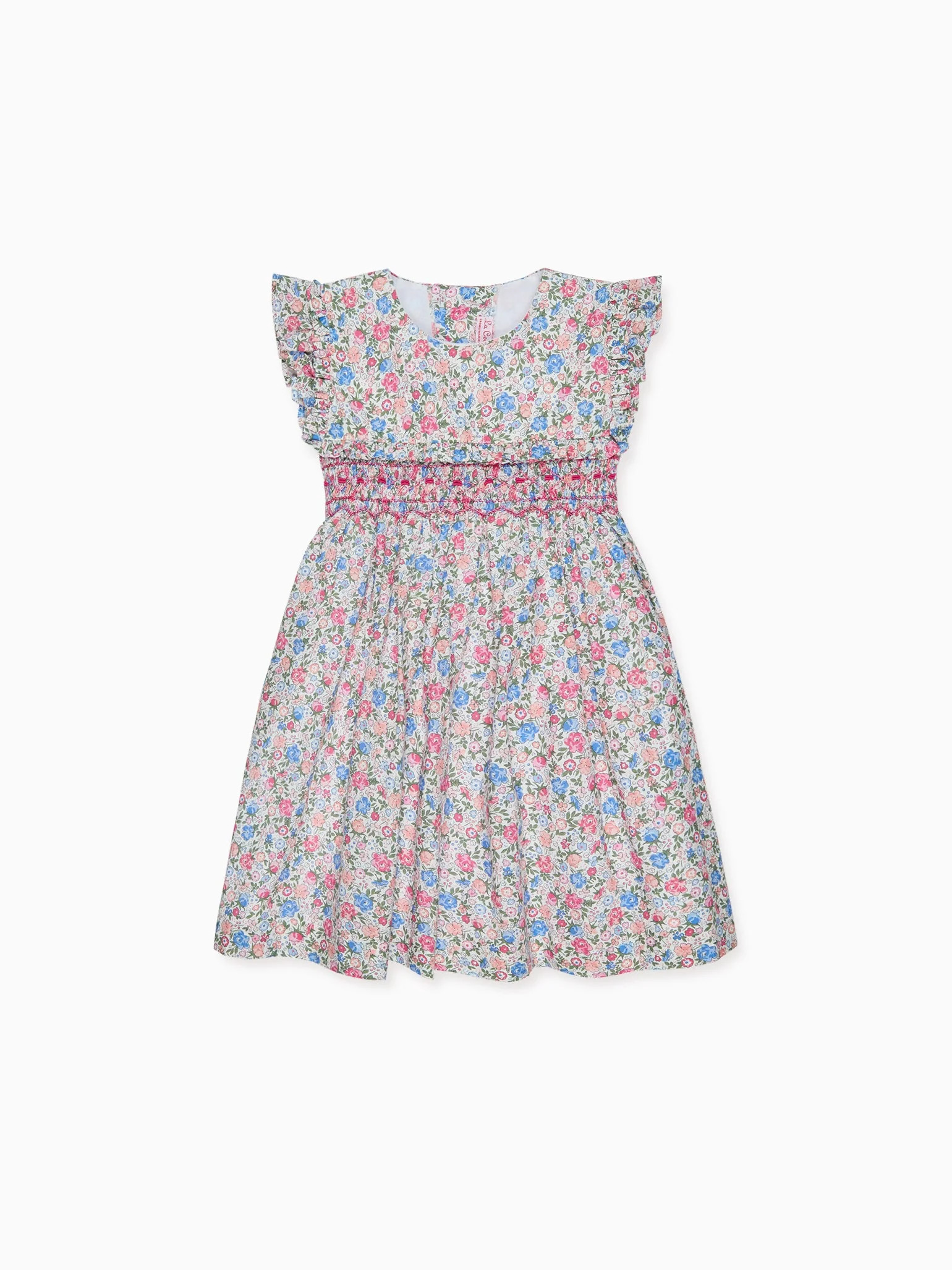 Fuchsia Floral Frida Girl Hand-Smocked Dress | Girl Outfits | La Coqueta Kids | La Coqueta
