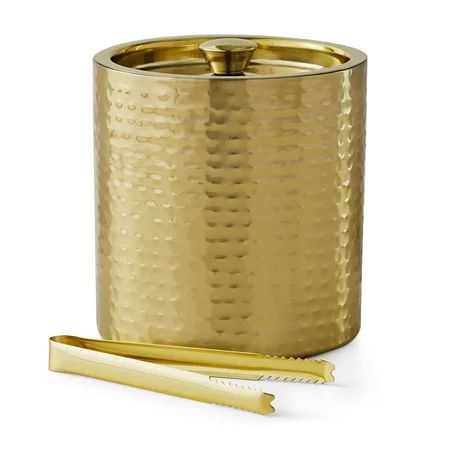 Mainstays 3 Quart Stainless Steel Ice Bucket, Hammered Brass | Walmart (US)