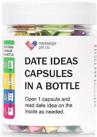 MESSAGE PILL CO. Date Ideas Capsules in a Bottle (50pcs) - Bridal Shower Gift and Registry Weddin... | Amazon (US)