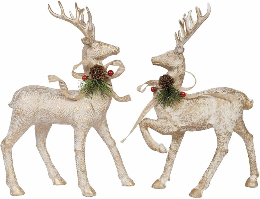 Christmas Reindeer Figurines Champagne Deer Stag Holiday Decoration Standing Indoor Decorative Or... | Amazon (US)
