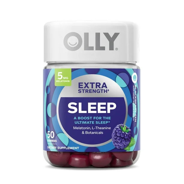OLLY Extra Strength Sleep Gummy, 5mg Melatonin, L Theanine, Blackberry, 50 Ct | Walmart (US)