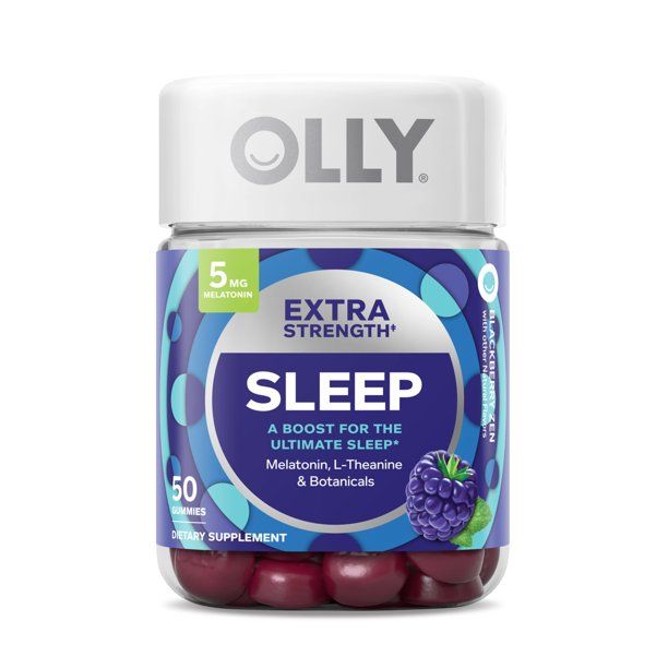 OLLY Extra Strength Sleep Gummy, 5mg Melatonin, L Theanine, Blackberry, 50 Ct | Walmart (US)