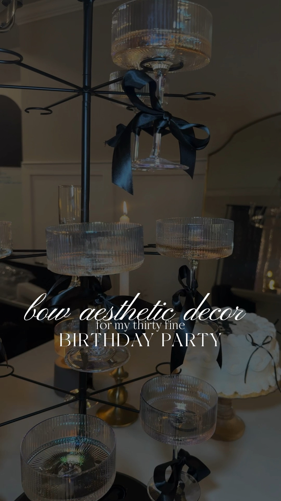 Another year around the sun never looked so chic! 🎀✨ Celebrating #ThirtyFine with bow-tiful decor, elegant coupe glasses, and a vibe as timeless as the birthday girl herself. 🥂.
.
.
#BowAesthetic #decor #inspo  ##BirthdayPartyGoals #FriendsgivingCelebration #diy #HolidayTiktok #ribbonbows #ribbon #festivedecor #fyp
#hostingideasathome #hostingpartyideas #cocktailinspo  #ribbon #girlsnight #customcake #ThirtyFineCake 


#LTKParties #LTKSeasonal #LTKStyleTip