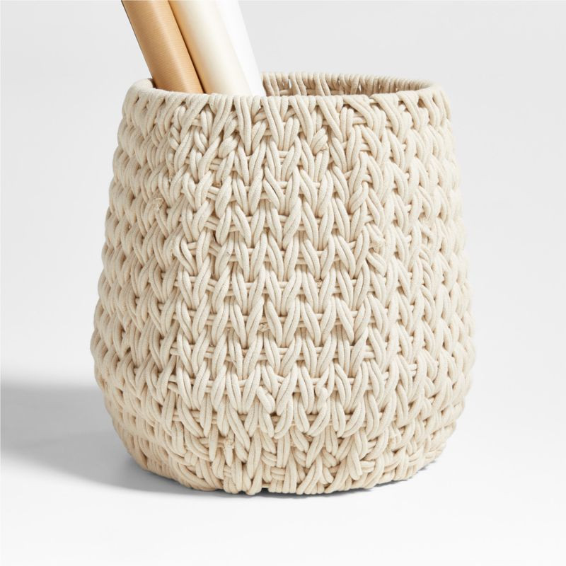 Rulon White Medium Blanket Basket + Reviews | Crate & Barrel | Crate & Barrel