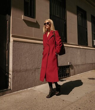 Gianni Bini x Lilly Sisto Sophie Wool Blend Notch Lapel Double Breasted Long Sleeve Button Front ... | Dillard's