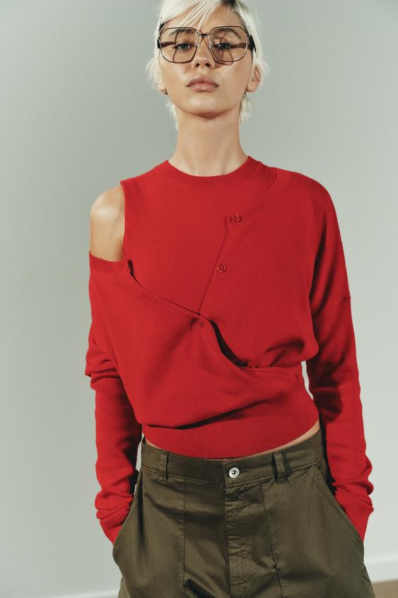 DOUBLE LAYER KNIT CARDIGAN | Zara US