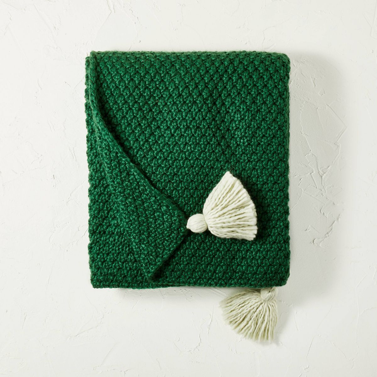 Textured Chunky Knit Throw Blanket Green - Opalhouse™ designed with Jungalow™ | Target