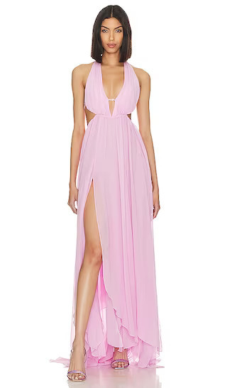 Raya Halter Dress in Pink Cut Out Dress Cut Out Maxi Dress Sexy Summer Dress Summer Formal Dress | Revolve Clothing (Global)
