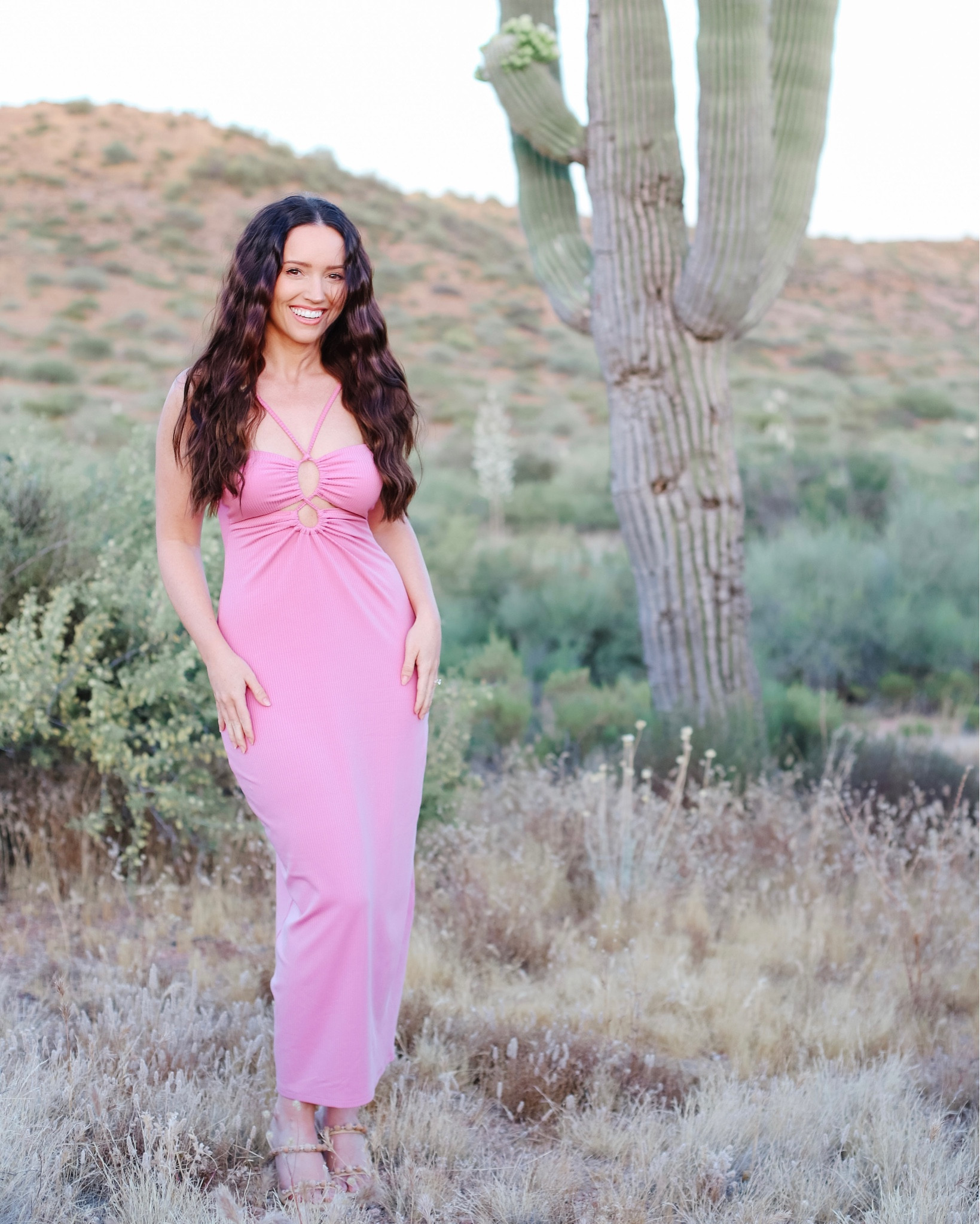 This Anthropologie dress / L space pink dress is marked down to $41!!!! Wearing size XS for reference and it fits TTS. Wearing dolce vita naja heel sandals Tags: summer dress, midi dress, beach outfit 

#LTKunder50 #LTKsalealert #LTKxAnthro