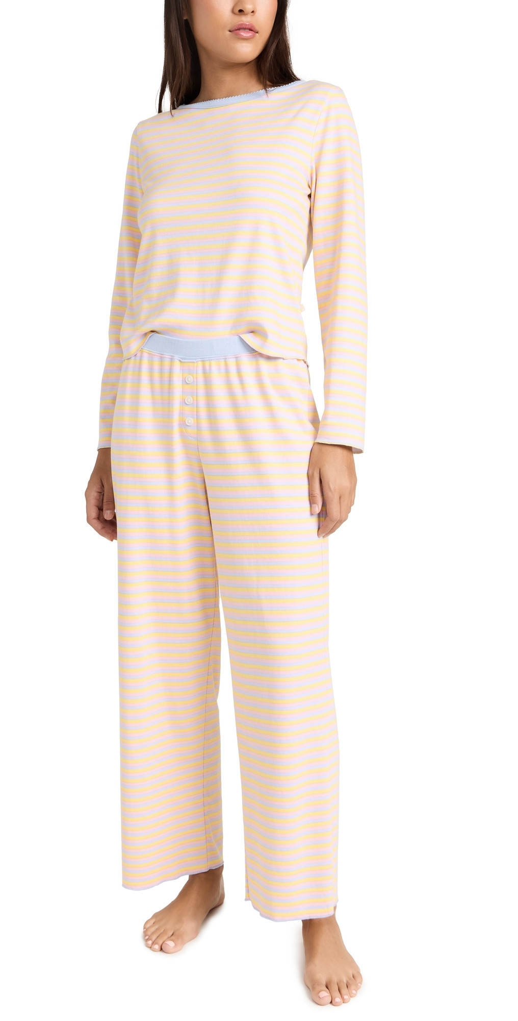 Cozyland by Morgan Lane Ellie Pajama Set Rainbow Dream P | Shopbop
