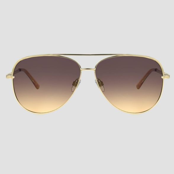 Women's Aviator Metal Sunglasses - A New Day™ Gold | Target