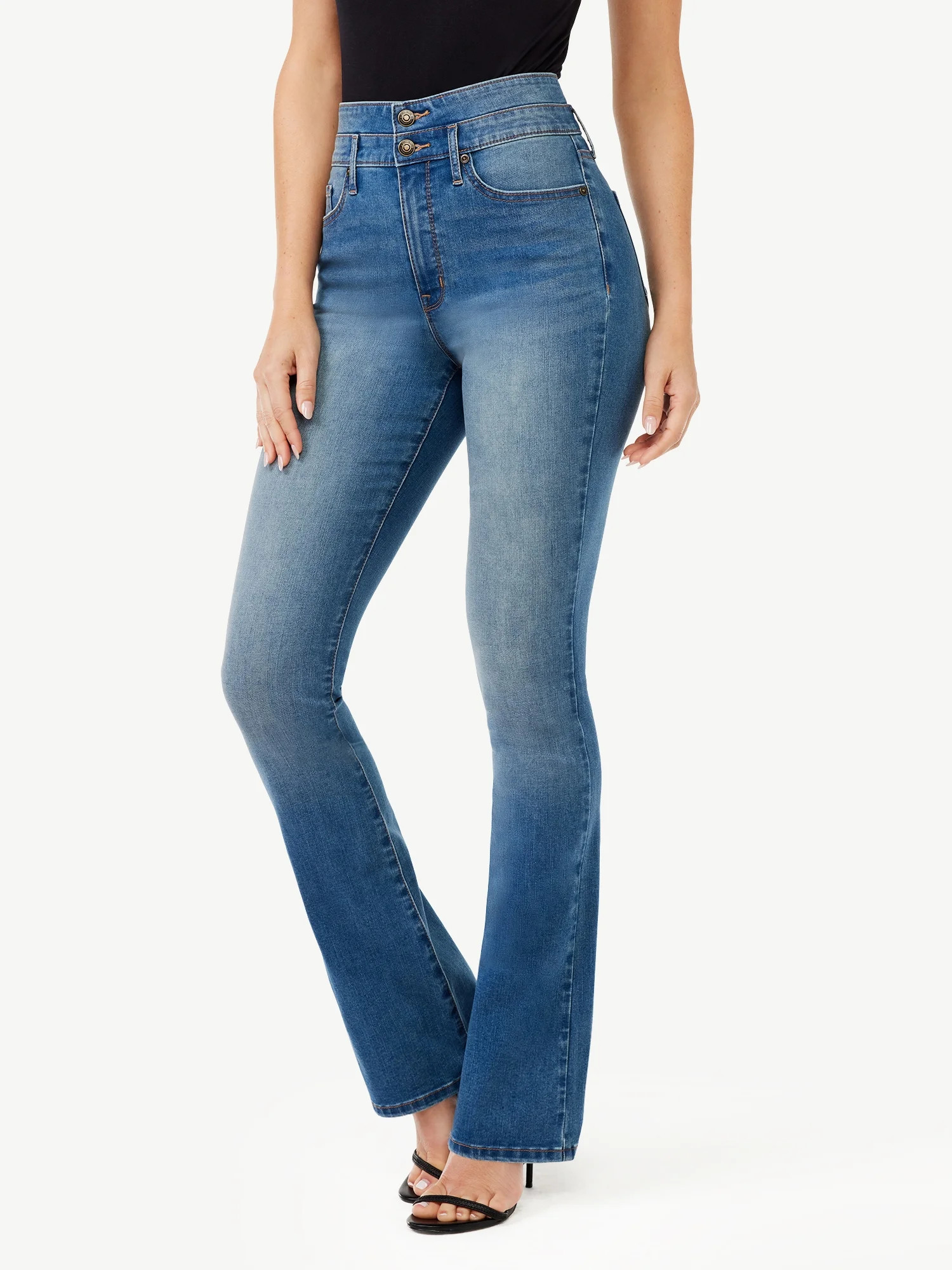 Sofia Jeans Women's Marisol Curvy Bootcut Super High Rise Jeans, 32.5" Inseam, Sizes 0-20 - Walma... | Walmart (US)