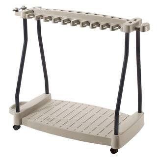 42 in. Resin Wheeled Tool Storage Rack | The Home Depot