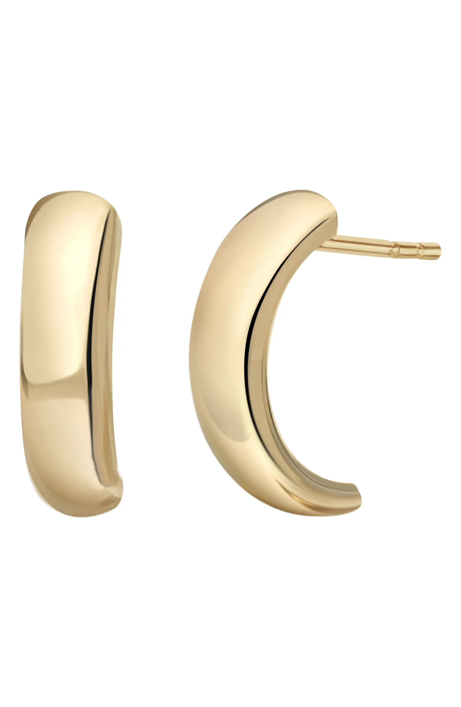 14K Gold J-Hoop Earrings | Nordstrom