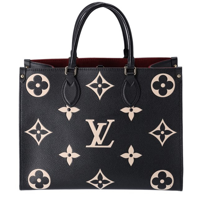 Louis Vuitton Empreinte Giant Monogram On The Go MM Shoulder Tote Black Beige | Walmart (US)