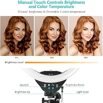 10'' Ring Light with 50'' Extendable Tripod Stand, Sensyne LED Circle Lights with Phone Holder fo... | Amazon (US)