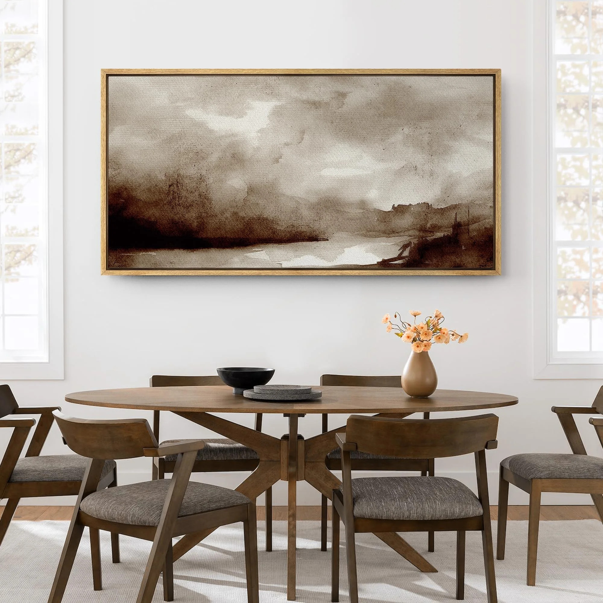 IDEA4WALL Extra Large Framed Canvas Print Wall Art Moody Landscape Sepia Toned Fine Art Vintage A... | Walmart (US)