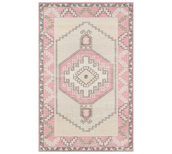 Lenora Persian-Style Rug - Pink | Pottery Barn (US)