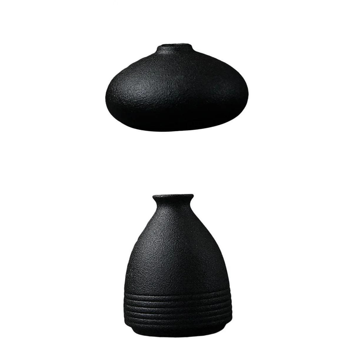 Set of 2 Nordic Black Ceramic Flower Vase Planter Pot Office Table Bar Decor - Walmart.com | Walmart (US)