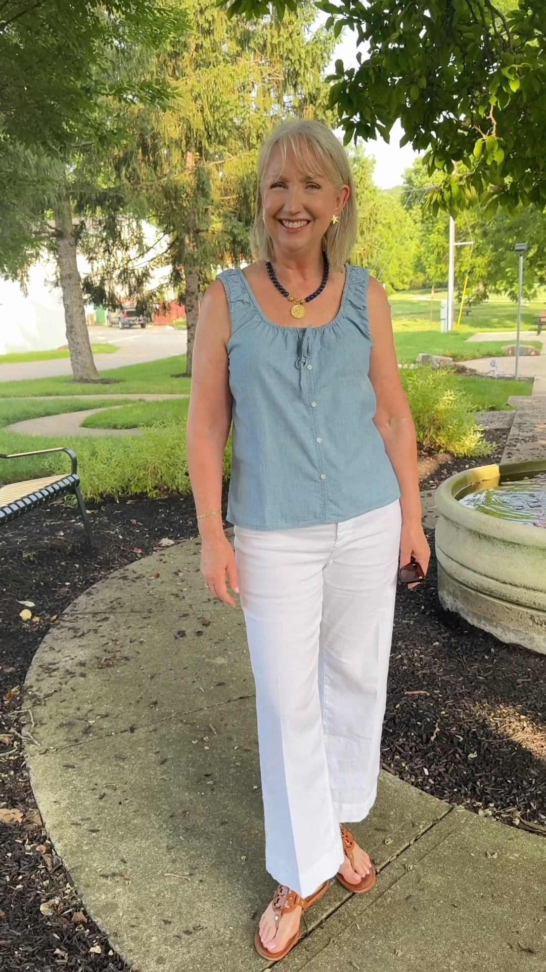Vacation summer looks are always my favorite. I love versatile pieces like chambray tops and white pants.

#LTKSeasonal #LTKOver40 #LTKTall