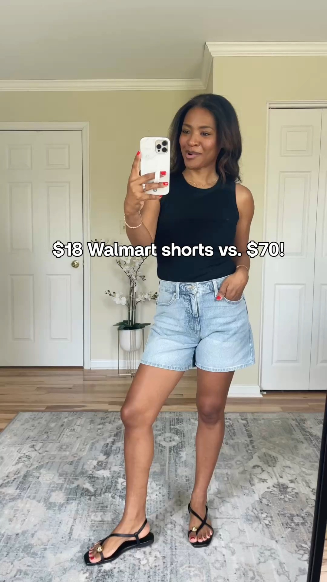 $18 Walmart shorts that rival the viral Abercrombie shorts! I am wearing a size 4. TTS

r #ltkover40 #ltkootd #ltkgrwm

