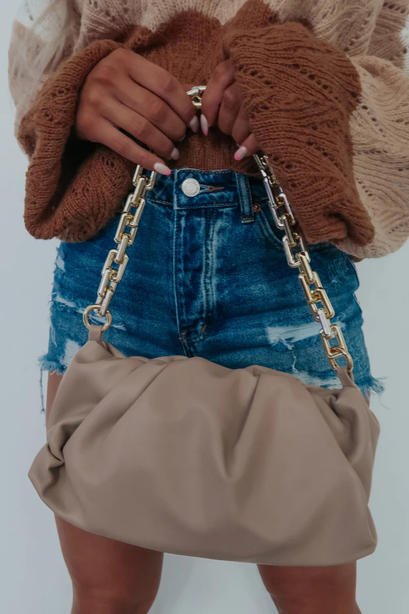 Here's To Us Purse: Nude/Gold | Shophopes