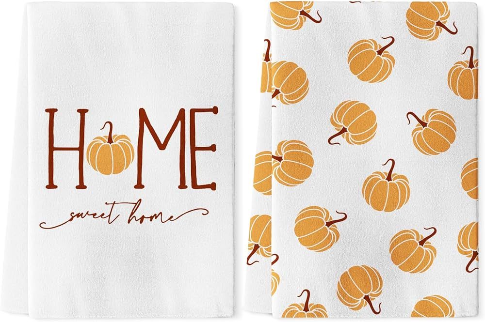 Siilues Fall Kitchen Towels 18x26 Inch, Fall Decor Pumpkin Fall Decorations for Home Dish Towels ... | Amazon (US)